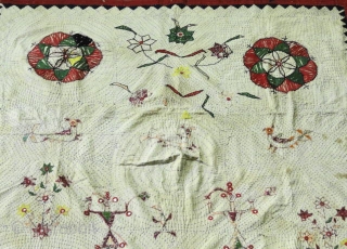 19th Century Old Kantha from Bengal (India).

Lil bit of damaged 

Size :  200 x 120 cm                