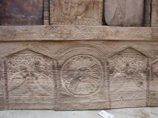 Wooden Tribal House Window.

 Tribal Window from Himachal Pradesh. North India

 Very good Carving Tribal Figures.

 They all are In Parts.

 Size: 6 Feet X 4 Feet

 200 Years Old Piece  