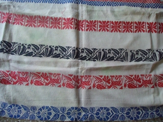 It's very fine kantha gudari from west Bengal.it has a perfect combination of straight stitch and very fine embroidery all over the piece.it's old and in very good condition.    