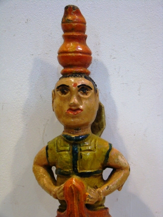 OLD WOODEN STATUE FROM CENTRAL INDIAN                           