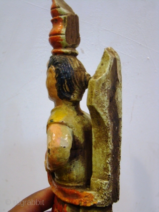 OLD WOODEN STATUE FROM CENTRAL INDIAN                           