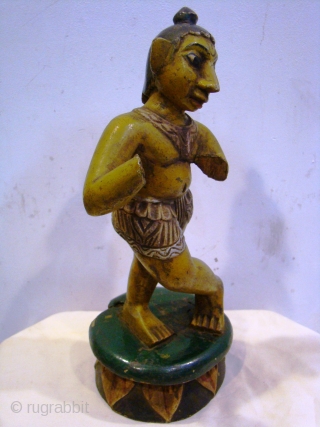 OLD WOODEN KRISHNA FROM SOUTHERN INDIA KARNATAKA....
USED AS STATUE OR TOY FOR CHILDREN....                    