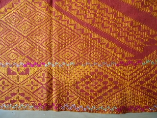 these chaaps from Punjab from India and Pakistan.these have same embroidery both the sides. the base cloth is hand loom cotton and the embroidery is done by patkaa silk threads.these are at  ...