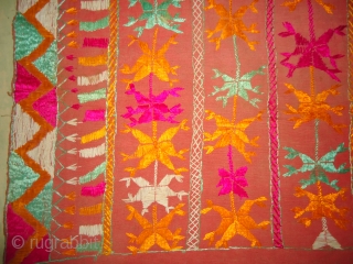 THESE ARE FROM NORTHERN INDIA PUNJAB REGION.THESE ARE KNOWN AS PHULKARI WHICH MEANS A GARDEN OF FLOWERS.THESE ARE ALL FINELY HAND MADE WITH PATKA SILK USED FOR MAKING THEM.THE PATTERN OF EMBROIDERY  ...