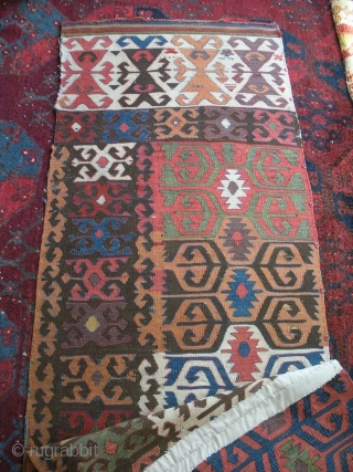 early anatolian large kilim panel...  i think konya...  early to mid 19th century...  2'3 x 10'8...  out of the private collection of one of the founders of the  ...