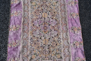 A Persian Rasht Embroidery on velvet End 19th century or Early 20th century, size is 127 x 92 cm              
