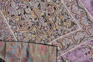 A Persian Rasht Embroidery on velvet End 19th century or Early 20th century, size is 127 x 92 cm              