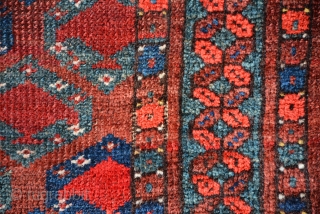 Small Ersari Rug 1900, it's size is 110 x 93 cm. It is not that old but quite rare elements and charming Turkmen.          