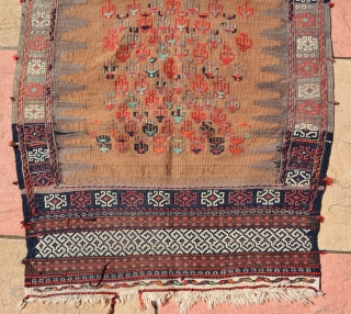 Beautiful and very unusual Baluch kilim or sofreh 1900. It's size is 190 x 72 cm                 