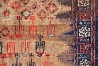 Beautiful and very unusual Baluch kilim or sofreh 1900. It's size is 190 x 72 cm                 