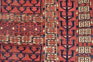 Rare Tekke Engsi mid 19th century, not enough left these kind of engsi's for collectors. it's size is 128 x 124 cm           