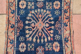 Rare small Khotan runner with beautiful elements, end 19th century, size is 202 x 66 cm                 