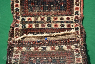 Exceptional & very charming Baluch bag with silk highlights, 19th century, its size is 70 x 30 cm. I personally very like this beauty.         