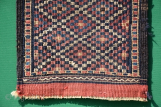 Unusual Baluch Bag 1900, all vegetable dyes, size is 78 x 30 cm                    