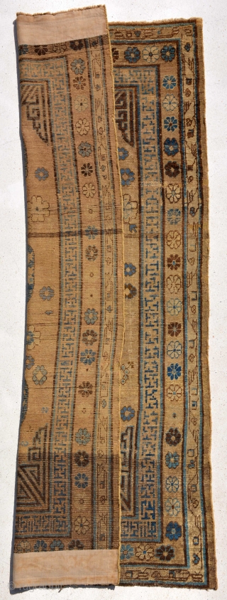 Khotan circa 1850 or Early in good condition, size is 234 x 118 cm                   