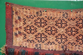 Yomut silk torba with wool highlights, 116 x 40 cm                       