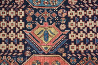 Caucasian Akstafa Runner circa 1860, size is 252 x 98 cm, quite rare not much examples seen today. fair condition had been repiled some areas but last owner did good job and  ...