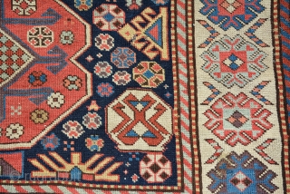 Caucasian Akstafa Runner circa 1860, size is 252 x 98 cm, quite rare not much examples seen today. fair condition had been repiled some areas but last owner did good job and  ...