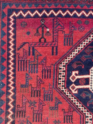 A classic rug circa 1900 Arab Baluch ? Size is  207 x 148 cm                  