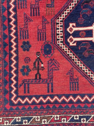 A classic rug circa 1900 Arab Baluch ? Size is  207 x 148 cm                  