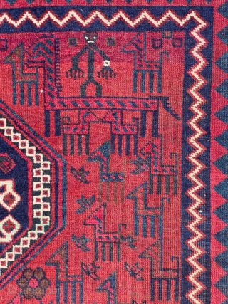 A classic rug circa 1900 Arab Baluch ? Size is  207 x 148 cm                  