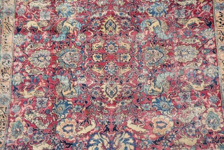 Antique Persian Rug, I think Khorassan? 
very worn but still beauty
19th century for sure
Size is 395 x 268               