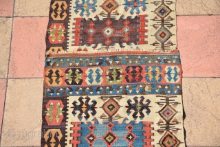 Antique Turkish Budur Kilim (one side) 19th Century, Lovely colours, size 450 x 80 cm                  