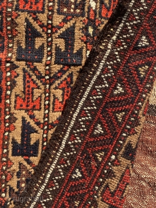 Rare Beautiful Baluch Balisht 82 x 38 cm and 164 cm of complete.                    