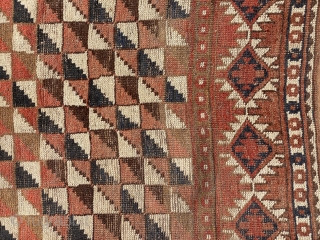 Antique Ersari Worn Rug, it's End 19th Century and it needs a serious wash. Size is 264 x 214 cm             