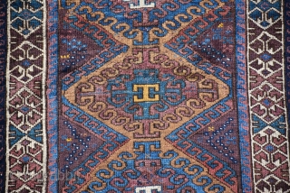 Colourful Antique Baluch rare design with animal motifs, very good condition, size is 132 x 80 cm                