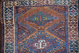 Colourful Antique Baluch rare design with animal motifs, very good condition, size is 132 x 80 cm                