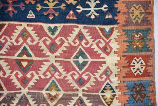 Anatolian Kilim fragment properly mid 19th century size is 105 x 78 cm                    