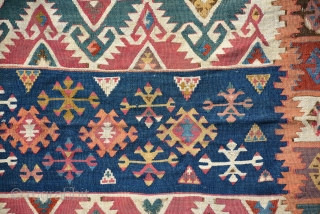 Anatolian Kilim fragment properly mid 19th century size is 105 x 78 cm                    