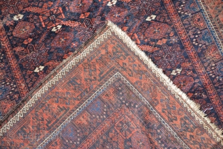 Antique Baluch large size 292 x 157 cm low pile but beautiful, 2nd picture has the better image               