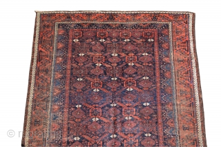 Antique Baluch large size 292 x 157 cm low pile but beautiful, 2nd picture has the better image               