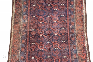 Antique Baluch large size 292 x 157 cm low pile but beautiful, 2nd picture has the better image               