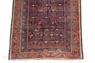 Antique Baluch large size 292 x 157 cm low pile but beautiful, 2nd picture has the better image               