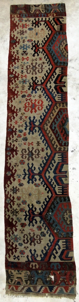 Anatolian Kilim mid 19th century? 403 x 85 cm                        