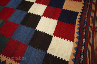 Gashgai Kilim,7.7x4.7 ft.236x144 cm.Perfect Condition.                            