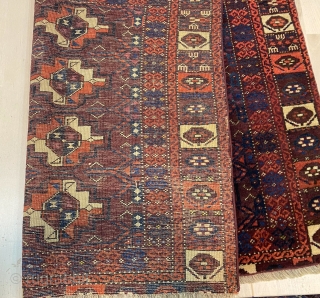 Antique Turkmen Arabaci -Cm 0.95 X 0.70- 19Th Century Fragment - Natural colors 
Silk & Wool

                 
