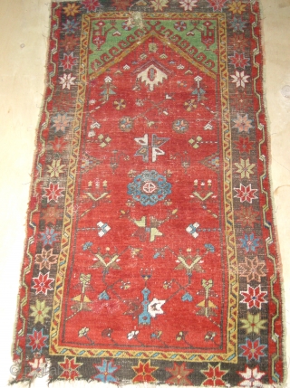 Anatolian Konya carpet probably aera village to be restored
size  150 x 86    SOLD SOLD THANKS              