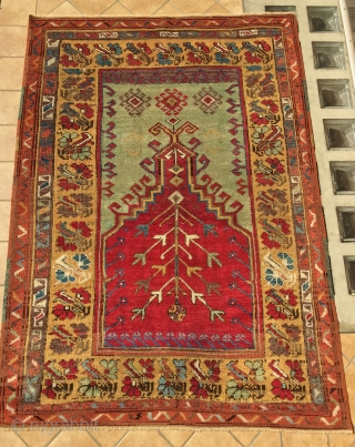 ANATOLIAN   KONYA  PRAYER  RUG  ANTIQUE CM 1.60 X 1.12 1880 /90 
GOOD  CONDITION  NATURAL  COLORS          