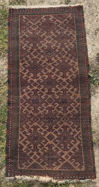 ANTIQUE BALISHT  CM 0.80 X 0.40   19TH CENTURY   NATURAL COLOUR & CAMEL                