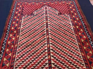 ERSARI  TURKMEN PRAYER RUG  CM 0,95 X 0,68 1880/90 CIRCA  GOOD  CONDITION NATURAL COLORS               