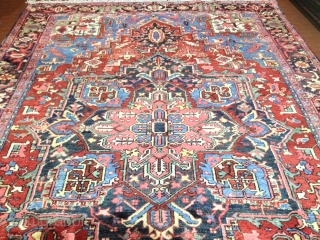 antique heriz carpet cm 3.50 x 2.55   good  condition                     