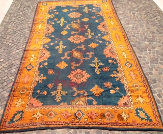 antique anatolian ushak carpet cm 4.65 x 2.62  1900  circa                     