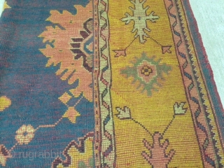 antique anatolian ushak carpet cm 4.65 x 2.62  1900  circa                     