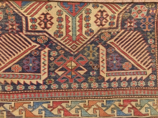 CAUCASO SIRWAN AKSTAFA  ANTIQUE CM 3.10 X 1,10  1870/80 CIRCA NATURAL COLORS BEAUTIFUL OBERJIN                 