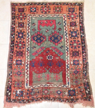 antique anatolian konya rug 18th century  cm 1.45  x 1.04                     