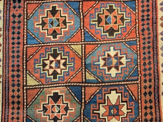 antique Caucasian  Kazak moghan 2,14 x 1,35 19TH CENTURY NATURAL COLORS                     